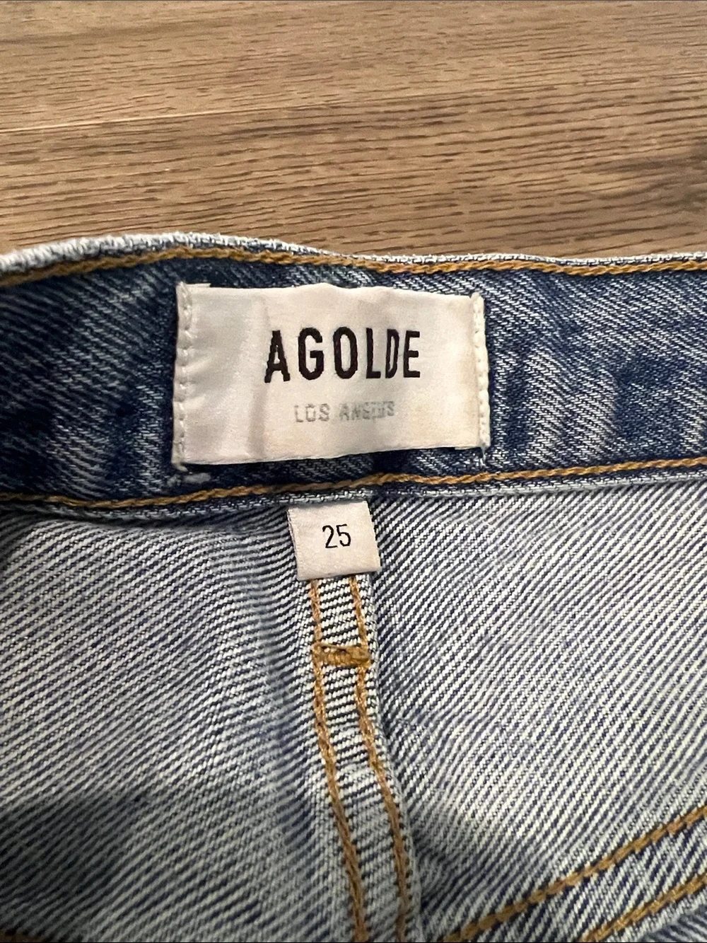 Agolde Riley High Rise Straight Crop 100% Organic Cotton Womens 25